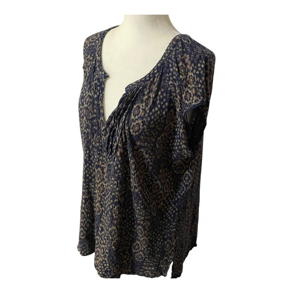 Lucky brand flowy stretchy lightweight cap sleeve boho stop. Sz L - Picture 6 of 14